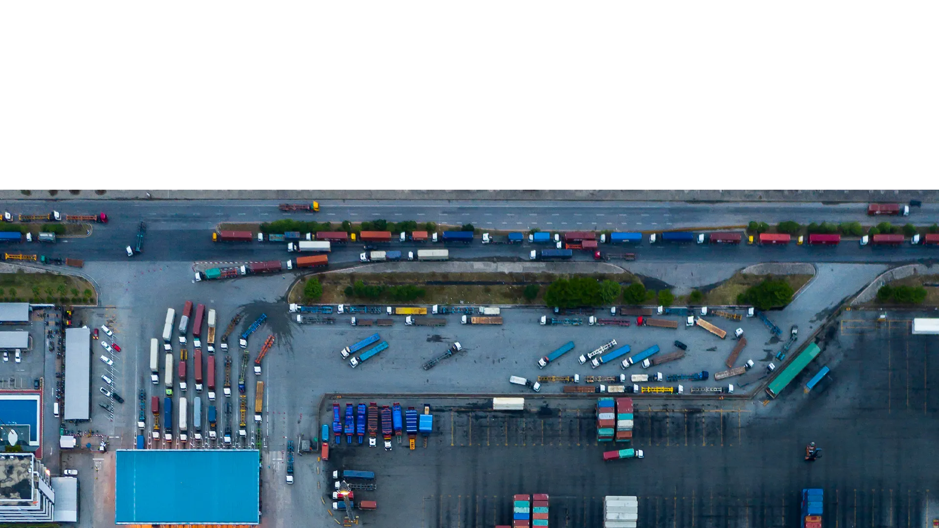 Top view of the entrance to the maritime port.